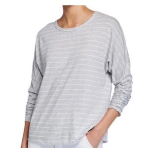 Frank & Eileen The Lab Continuous Long Sleeve Melange Gray White Raw Hem‎ Top